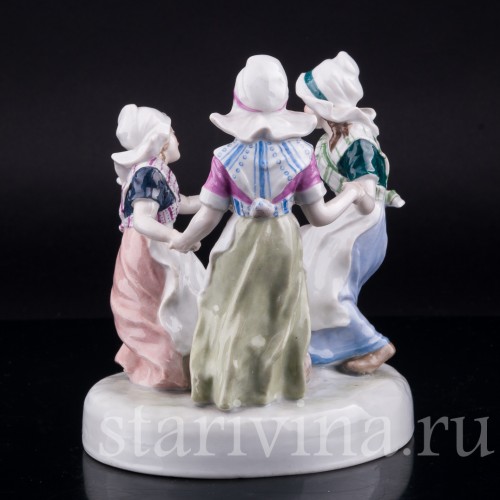 Хоровод, три девочки, Karl Ens, Германия, 1930-40 гг