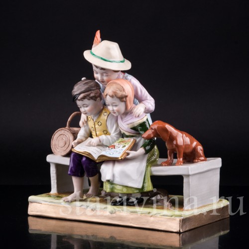 Дети, читающие книжку, Scheibe-Alsbach, Германия, вт. пол. 20 в