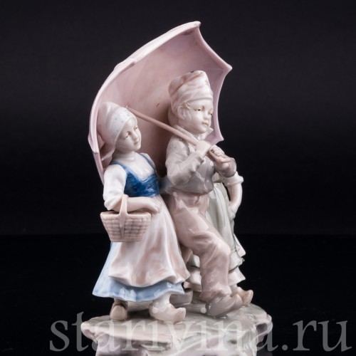 Дети под зонтом, Karl Ens, Германия, кон. 19 в