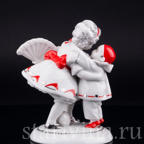 Девочка с веером и маленький пьеро, Hertwig & Co, Германия, пер. пол. 20 в