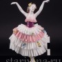 Балерина в бело-розовом платье, кружевная, Volkstedt, Германия, вт. пол. 20 в