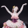 Балерина в бело-розовом платье, кружевная, Volkstedt, Германия, вт. пол. 20 в