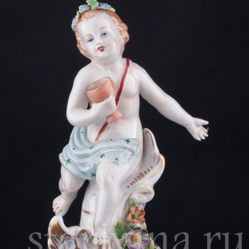 Фарфоровые часы Времена года, Sitzendorf, Германия, сер. 20 в