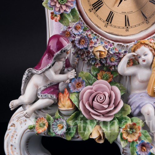 Фарфоровые часы Времена года, Sitzendorf, Германия, сер. 20 в