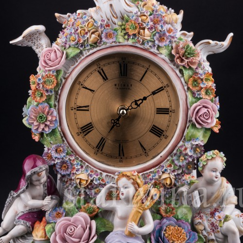 Фарфоровые часы Времена года, Sitzendorf, Германия, сер. 20 в