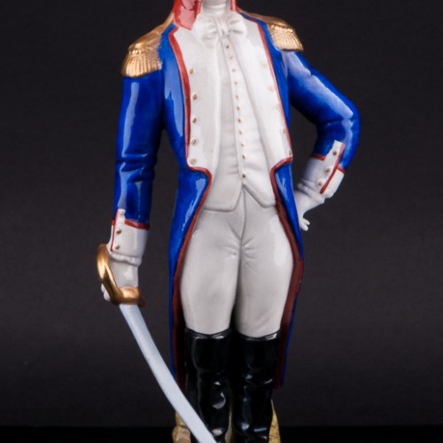 Статуэтка офицера из фарфора Жильбер Лафайет, Scheibe-Alsbach, Германия.