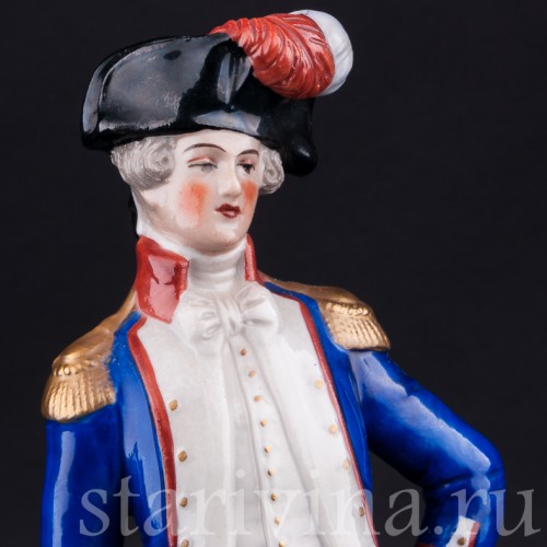 Статуэтка офицера из фарфора Жильбер Лафайет, Scheibe-Alsbach, Германия.