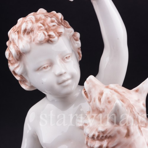 Статуэтка Мальчик с собакой, Villenauxe, Франция, пер. пол. 20 в.