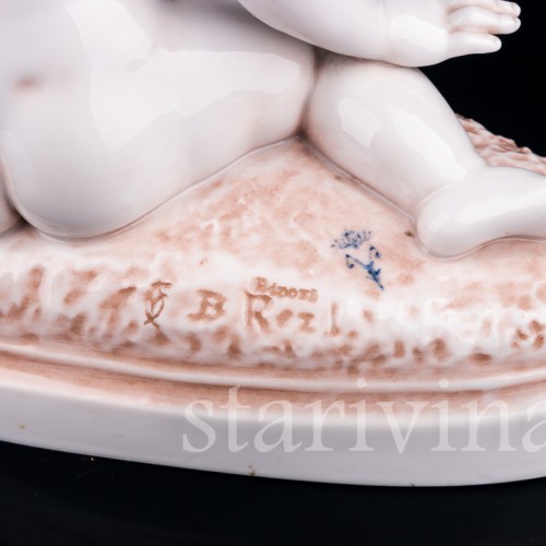 Статуэтка Мальчик с собакой, Villenauxe, Франция, пер. пол. 20 в.