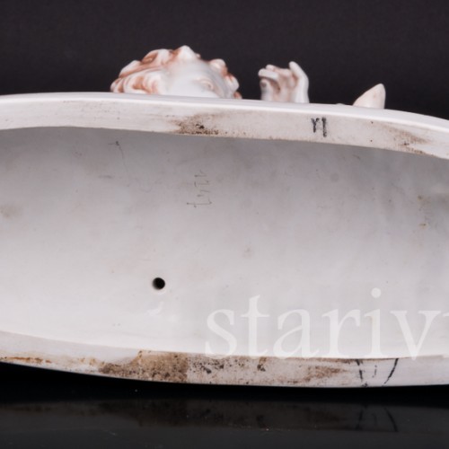 Статуэтка Мальчик с собакой, Villenauxe, Франция, пер. пол. 20 в.