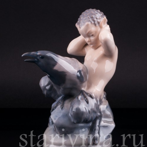 Фавн с вороной, Royal Copenhagen, Дания, 1956 г