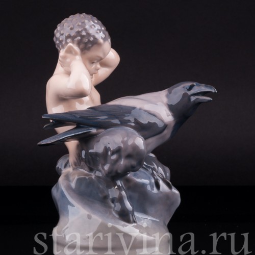 Фавн с вороной, Royal Copenhagen, Дания, 1956 г