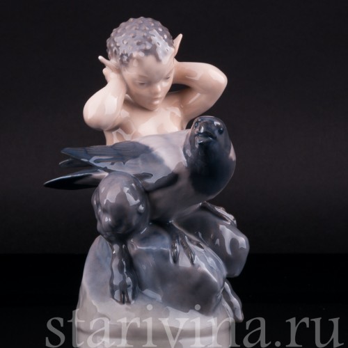 Фавн с вороной, Royal Copenhagen, Дания, 1956 г