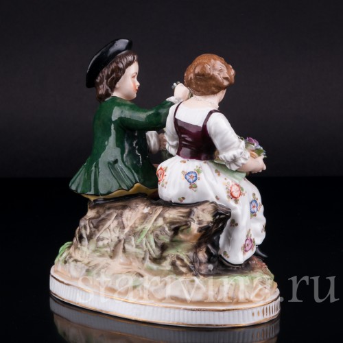 Пара с цветами и гирляндой, Volkstedt, Германия, кон. 19 в