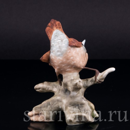 Фарфоровая статуэтка птицы Крапивник, Alka Kaiser, Германия, до 1990 гг.