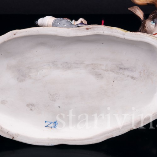 Дети, играющие с козлом, Ernst Bohne Sohne, Германия, нач. 20 в