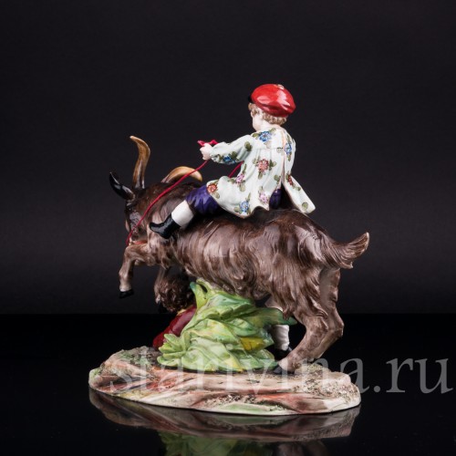 Дети, играющие с козлом, Ernst Bohne Sohne, Германия, нач. 20 в