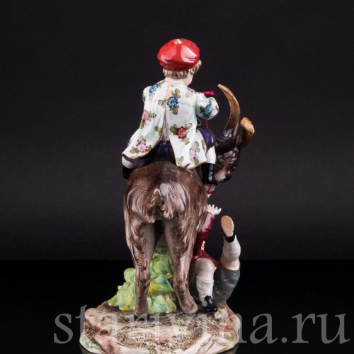 Дети, играющие с козлом, Ernst Bohne Sohne, Германия, нач. 20 в