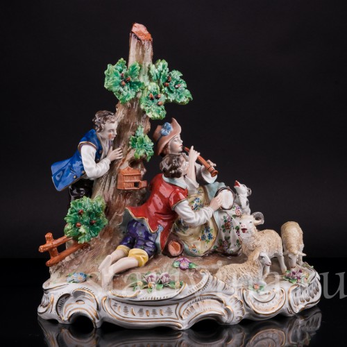 Фарфоровая композиция Тайный поклонник, Sitzendorf, Германия, вт. пол. 20 в.