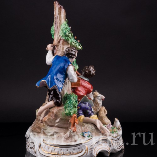 Фарфоровая композиция Тайный поклонник, Sitzendorf, Германия, вт. пол. 20 в.