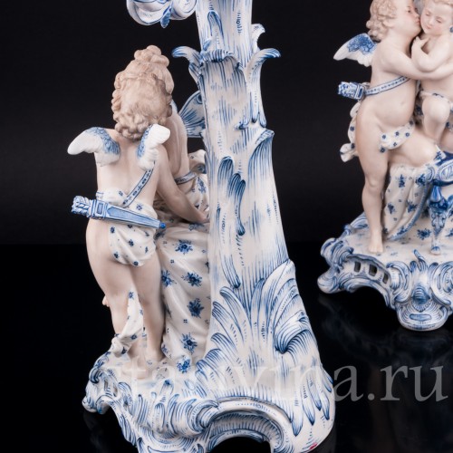 Два подсвечника (канделябра) Ангелы и Феи, Sitzendorf, Германия, 19 в