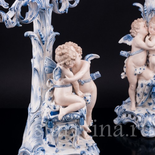 Два подсвечника (канделябра) Ангелы и Феи, Sitzendorf, Германия, 19 в