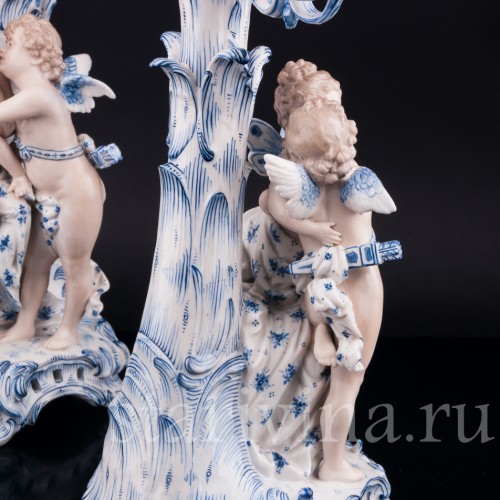 Два подсвечника (канделябра) Ангелы и Феи, Sitzendorf, Германия, 19 в