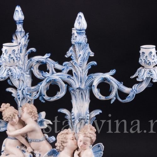 Два подсвечника (канделябра) Ангелы и Феи, Sitzendorf, Германия, 19 в