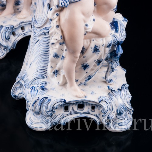 Два подсвечника (канделябра) Ангелы и Феи, Sitzendorf, Германия, 19 в