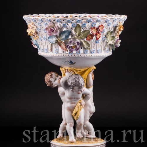 Фруктовница Три путти, Carl Thieme, Германия, пер. пол. 20 в