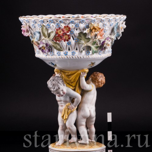 Фруктовница Три путти, Carl Thieme, Германия, пер. пол. 20 в