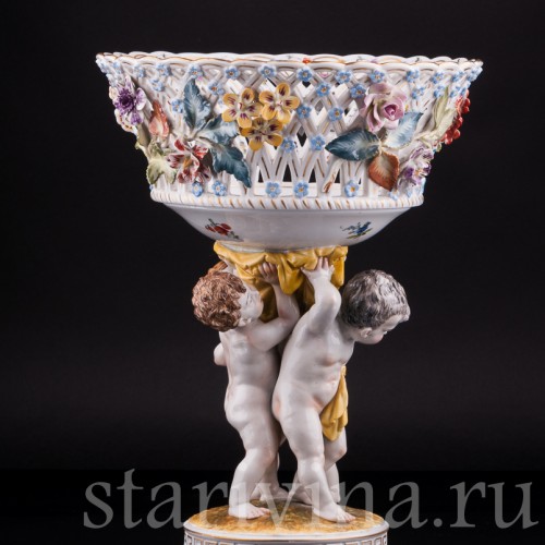 Фруктовница Три путти, Carl Thieme, Германия, пер. пол. 20 в