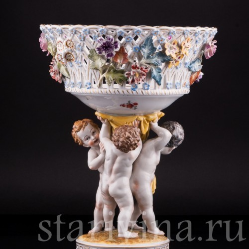 Фруктовница Три путти, Carl Thieme, Германия, пер. пол. 20 в