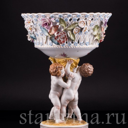 Фруктовница Три путти, Carl Thieme, Германия, пер. пол. 20 в