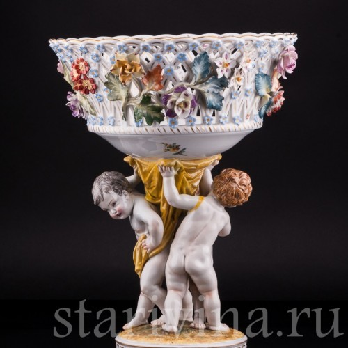 Фруктовница Три путти, Carl Thieme, Германия, пер. пол. 20 в