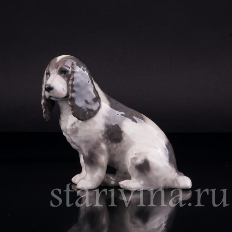 Фарфоровая статуэтка собаки Спаниель, Royal Copenhagen, Дания, сер. 20 в.