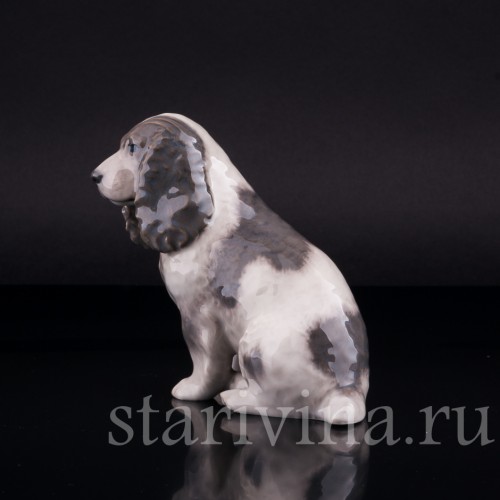Фарфоровая статуэтка собаки Спаниель, Royal Copenhagen, Дания, сер. 20 в.