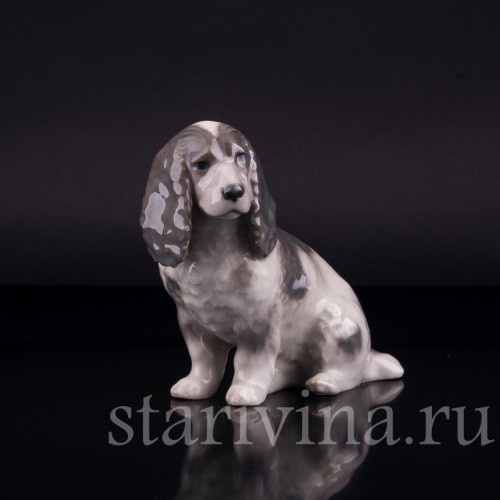 Фарфоровая статуэтка собаки Спаниель, Royal Copenhagen, Дания, сер. 20 в.