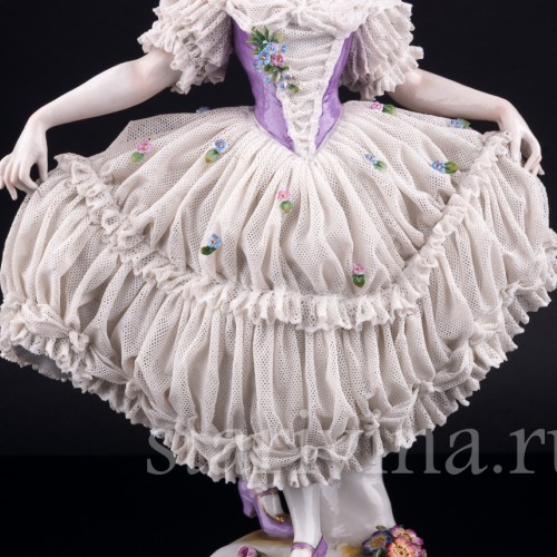 Танцующая девушка, кружевная, Volkstedt, Германия, 1935 г