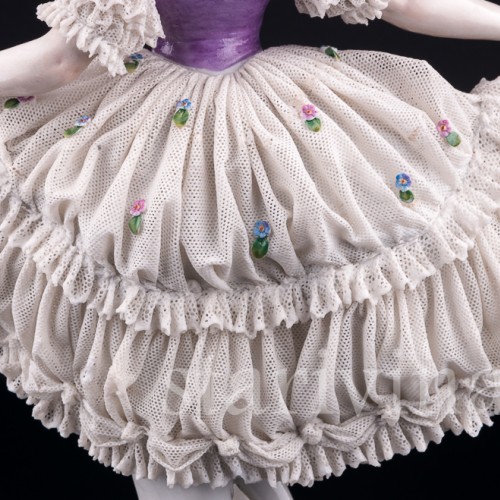 Танцующая девушка, кружевная, Volkstedt, Германия, 1935 г