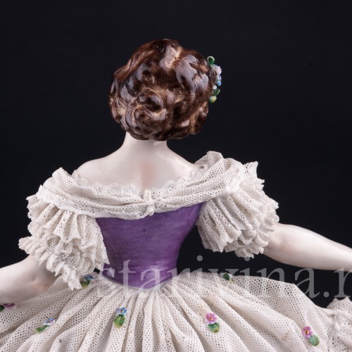 Танцующая девушка, кружевная, Volkstedt, Германия, 1935 г