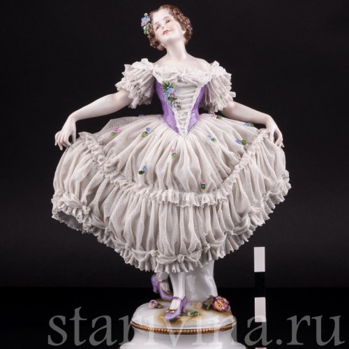 Танцующая девушка, кружевная, Volkstedt, Германия, 1935 г