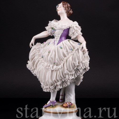 Танцующая девушка, кружевная, Volkstedt, Германия, 1935 г