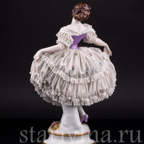 Танцующая девушка, кружевная, Volkstedt, Германия, 1935 г