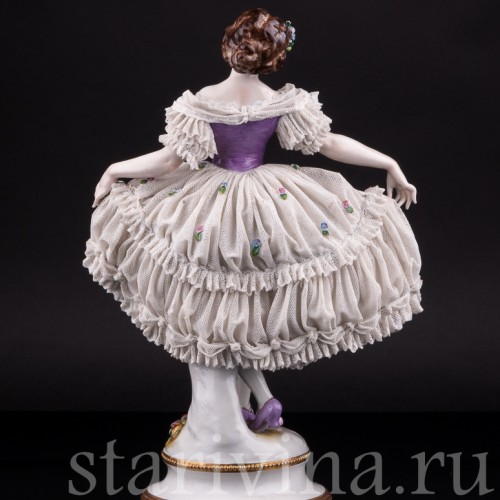 Танцующая девушка, кружевная, Volkstedt, Германия, 1935 г