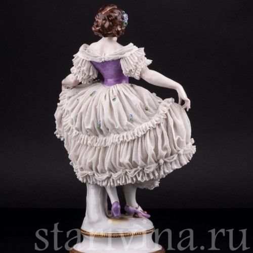 Танцующая девушка, кружевная, Volkstedt, Германия, 1935 г