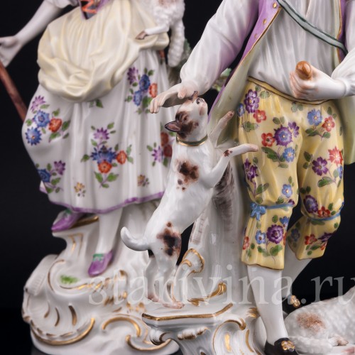 Пастушки с собакой и овечками, Meissen, Германия, 1950 г