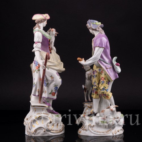 Пастушки с собакой и овечками, Meissen, Германия, 1950 г