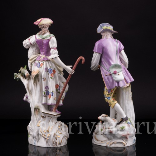 Пастушки с собакой и овечками, Meissen, Германия, 1950 г