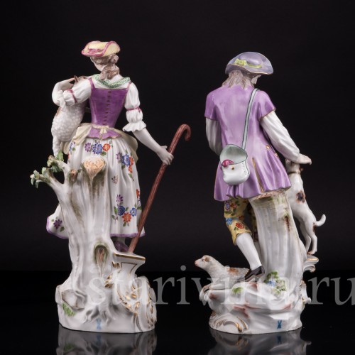 Пастушки с собакой и овечками, Meissen, Германия, 1950 г